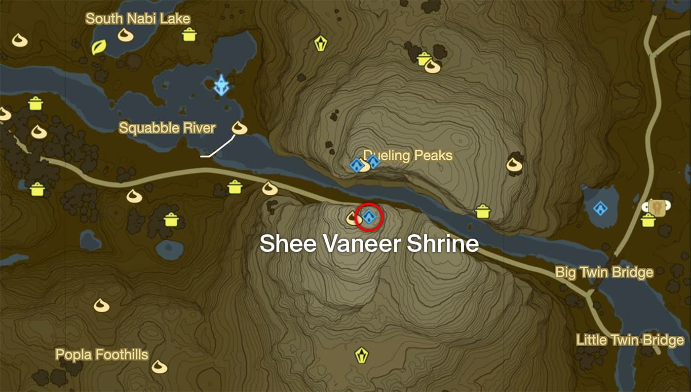 Shee Vaneer Shrine Map