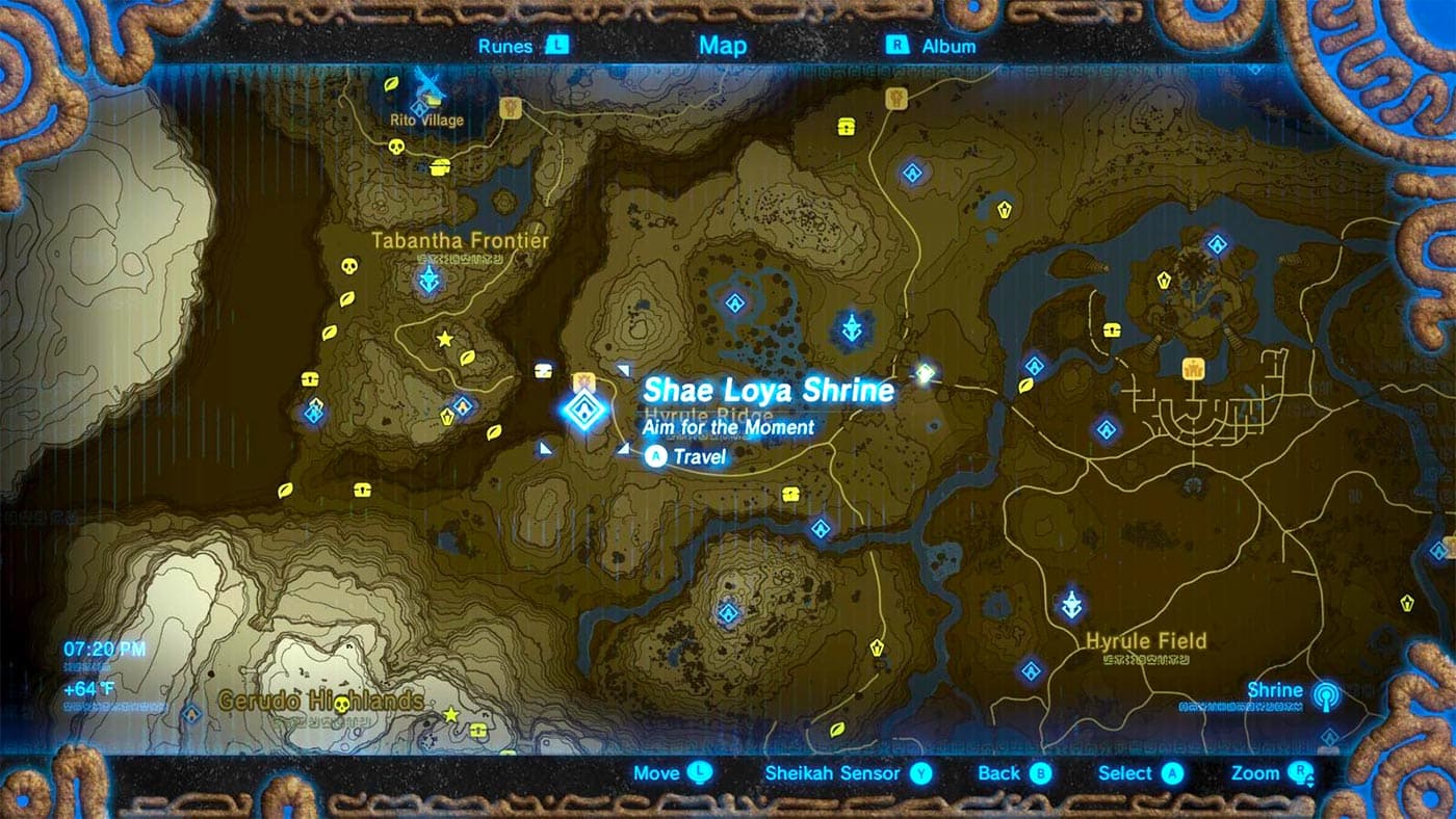Zelda BOTW Shae Loya Shrine Map 1