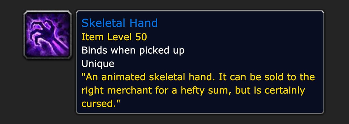 WOW Skeletal Hand