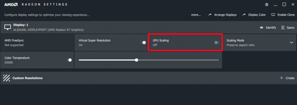 Set your monitors to scale by GPU