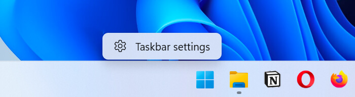 Right clicking the taskbar will bring up the taskbar settings option.