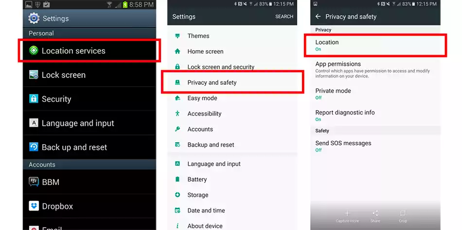How to enable phone GPS location on Android