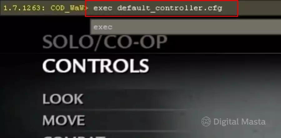 Using console to enable controller input in WAW PC
