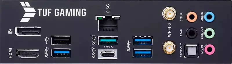 I/O ports on the Asus TUF B660 Plus WiFi