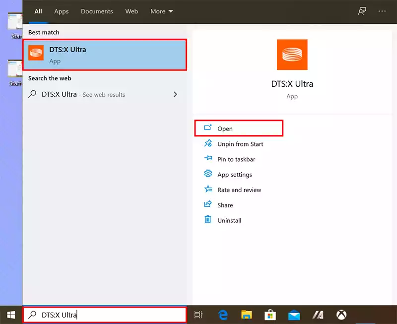 Finding the DTS:X Application in Windows 11