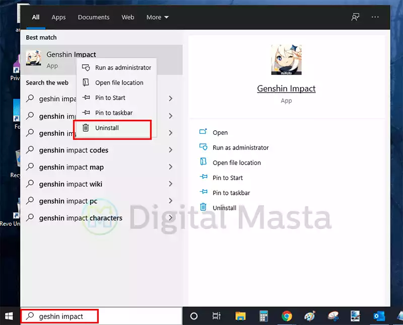 How to uninstall Genshin Impact on PC via settings