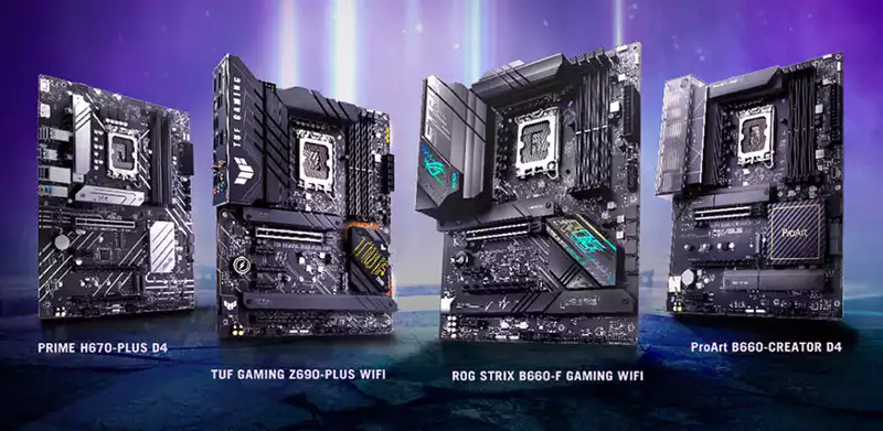 A few examples of Intel Z690, H670, B660 and H610 chipsets