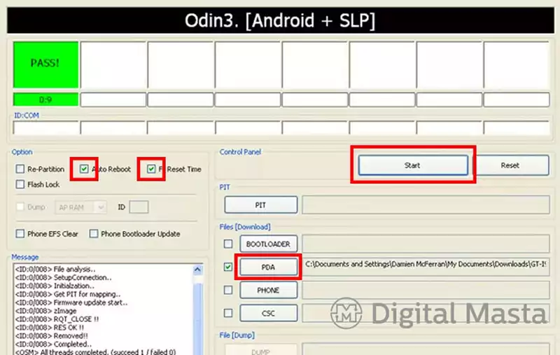 Samsung Galaxy S2 Odin root procedure