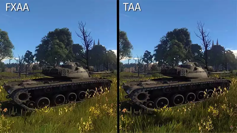 Difference between TAA vs FXAA