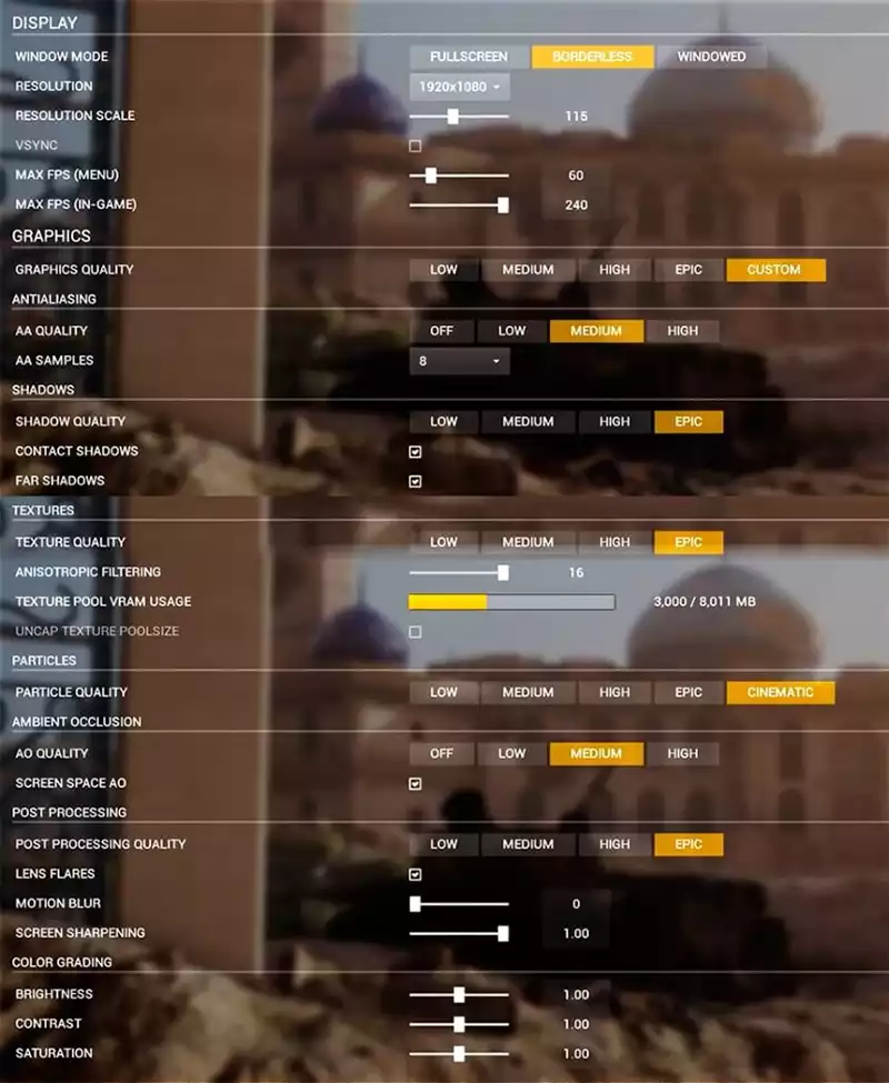 Best settings for Squad FPS