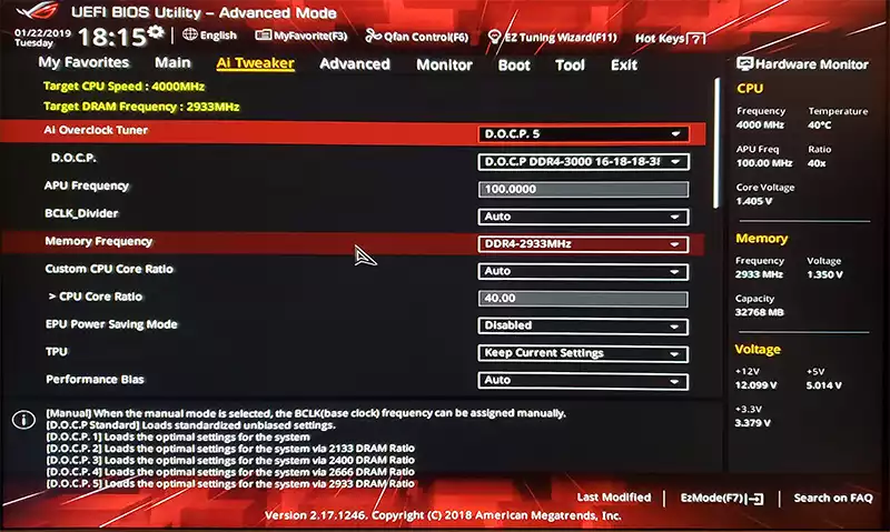 How to change memory frequency in BIOS Asus
