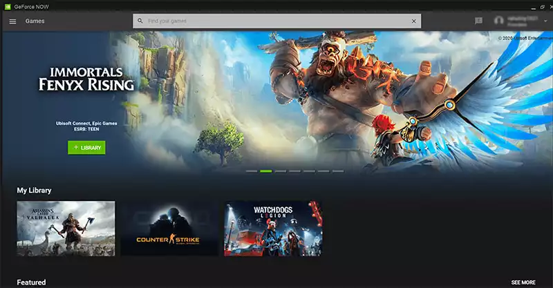Nvidia GeForce Now screenshot