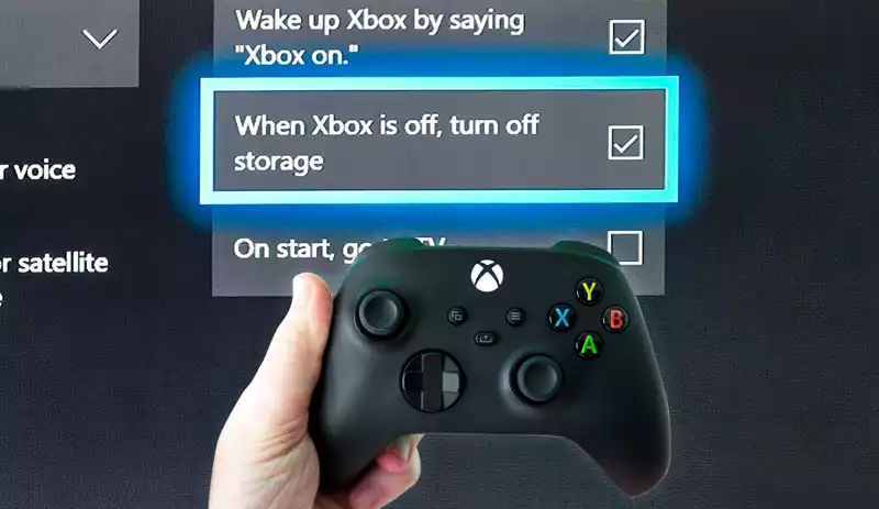 What the Xbox is off turn off storage setting means