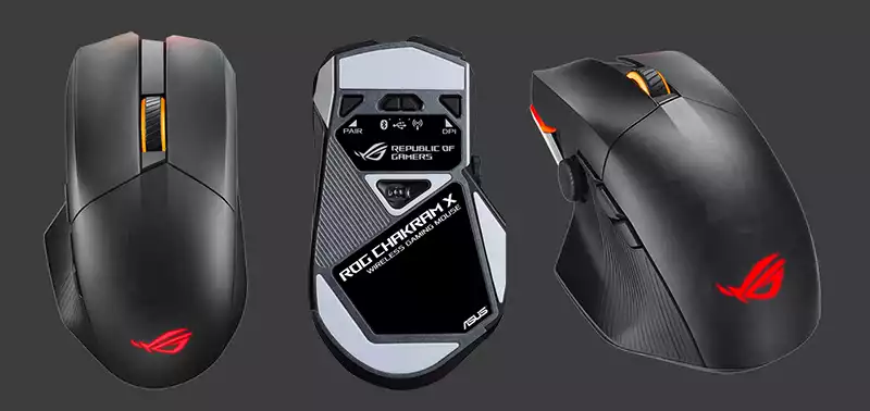 Asus ROG Chakram X gaming mouse views